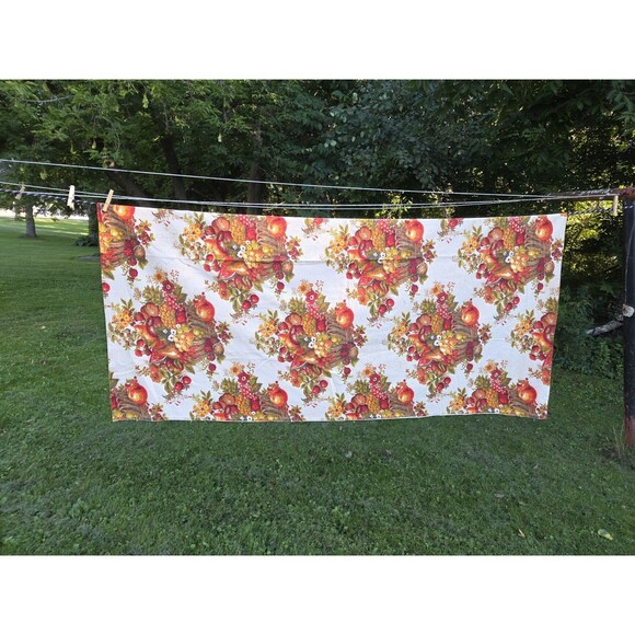 Fall Mcm Table Cloth Fabric Vintage Bark Cloth 60x50 - Picture 1 of 4